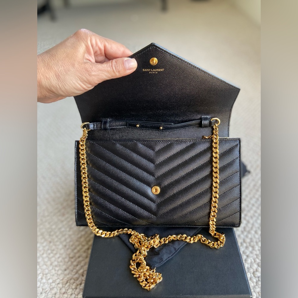 Ysl Monogram Large Wallet On Chain In Grained Lea… - image 3